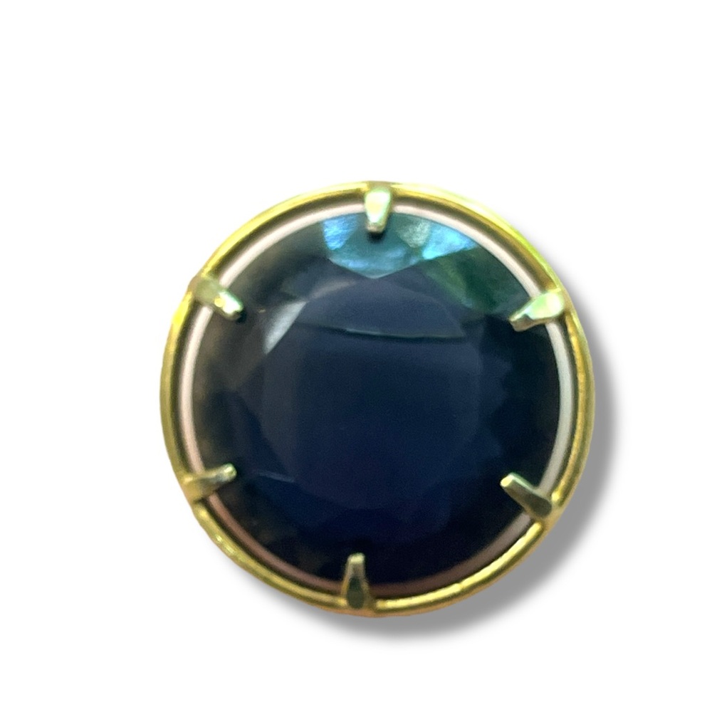 Vintage Blue Glass Gold Tone Brooch